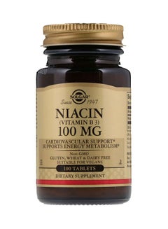 Niacin Vitamin B3 100 MG Dietary Supplement - 100 Tablets
