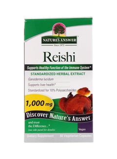 NATURE'S ANSWER Reishi Standardized Herbal Extract 1000 MG - 60 Vegetarian Capsules 