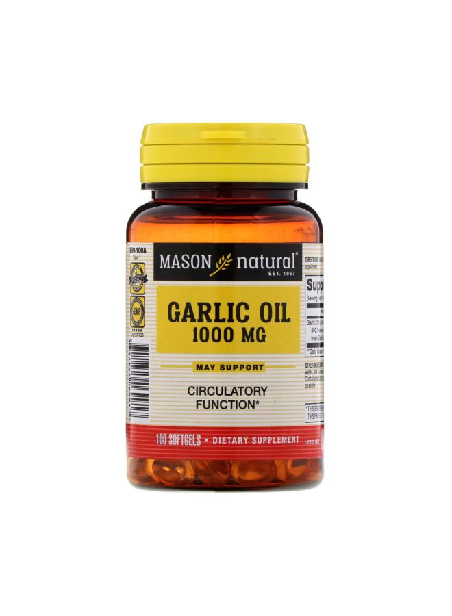 Garlic Oil Dietary Supplement 1000 mg - 100 Softgels