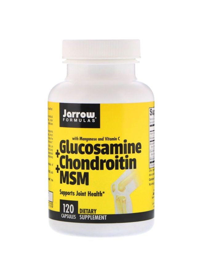 jarrow formulas Glucosamine + Chondroitin + MSM Supports Joint Health Dietary Supplement - 120 Capsules