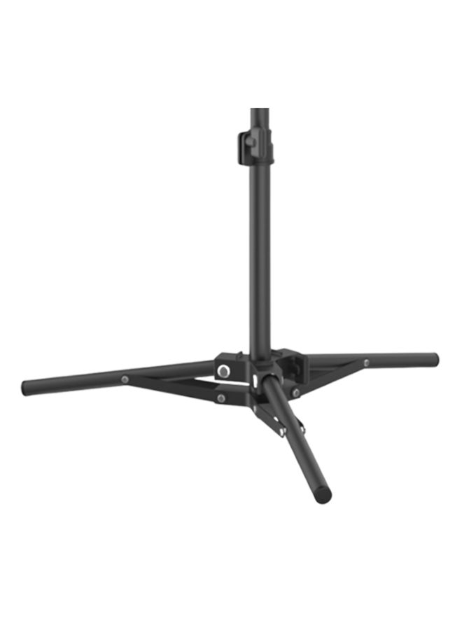 حلقة إضاءة سيلفي مع دعامة مثلثة الشكل قابلة للتعديل أبيض/ أسود - Image 2