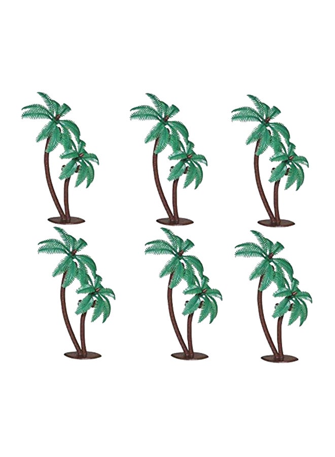 Oasis Supply 12-Piece Twin Coconut Palm Trees Cake Decorating Set Green/Brown 4inch 