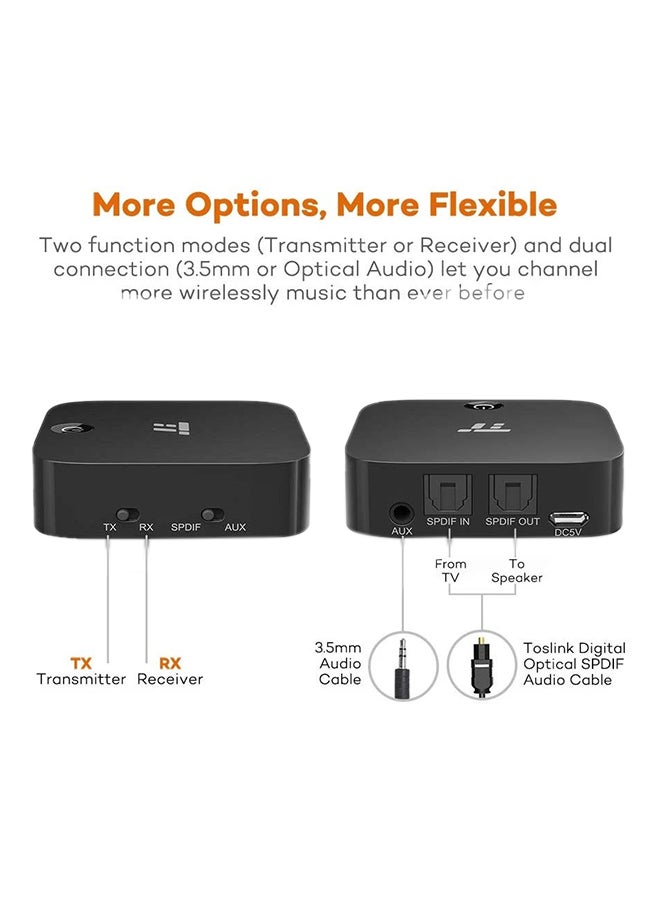 Bluetooth Digital Optical Transmitter Receiver TT-BA09 Black