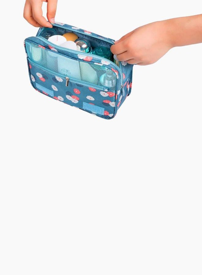 U-HOOME - Travel Cosmetic Make-Up Pouch Blue/White/Pink - Image 1