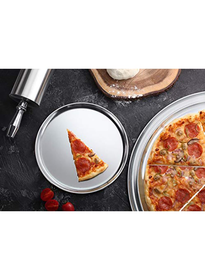 New Star Foodservice Coupe Style Pizza Pan Silver 10inch  - Image 3
