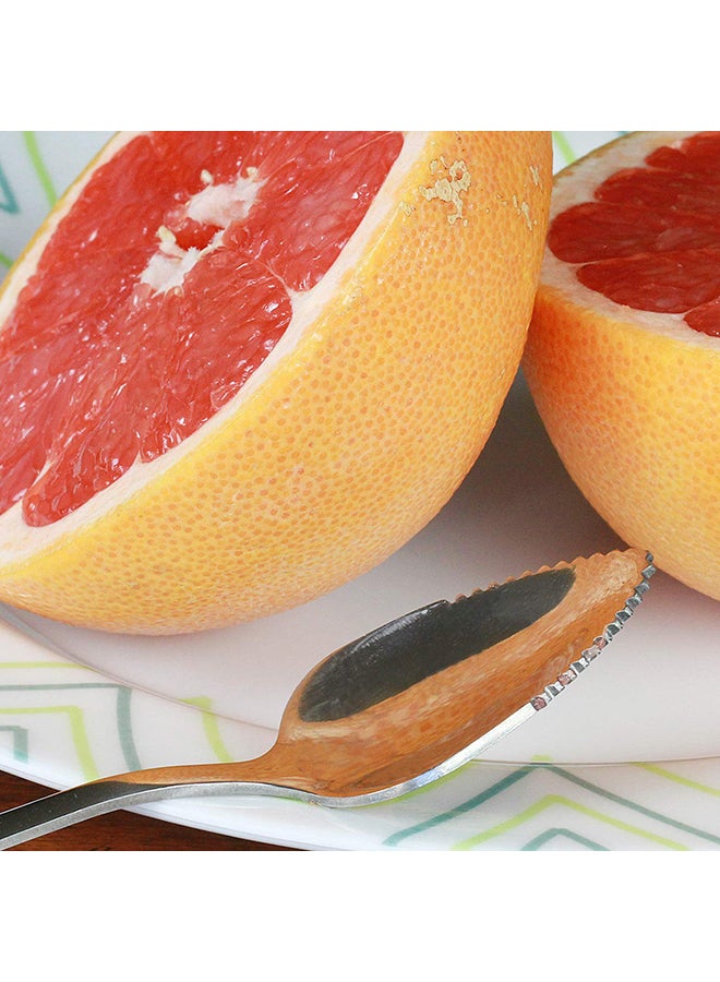 شيف كرافت ملعقة جريب فروت مسننة، حزمة من قطعتين فضي - Image 4