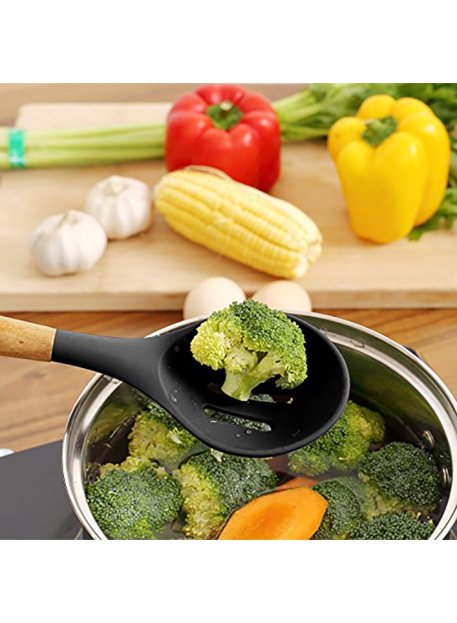 Miusco 5-Piece Silicone Cooking Utensil Set Brown/Black - Image 3