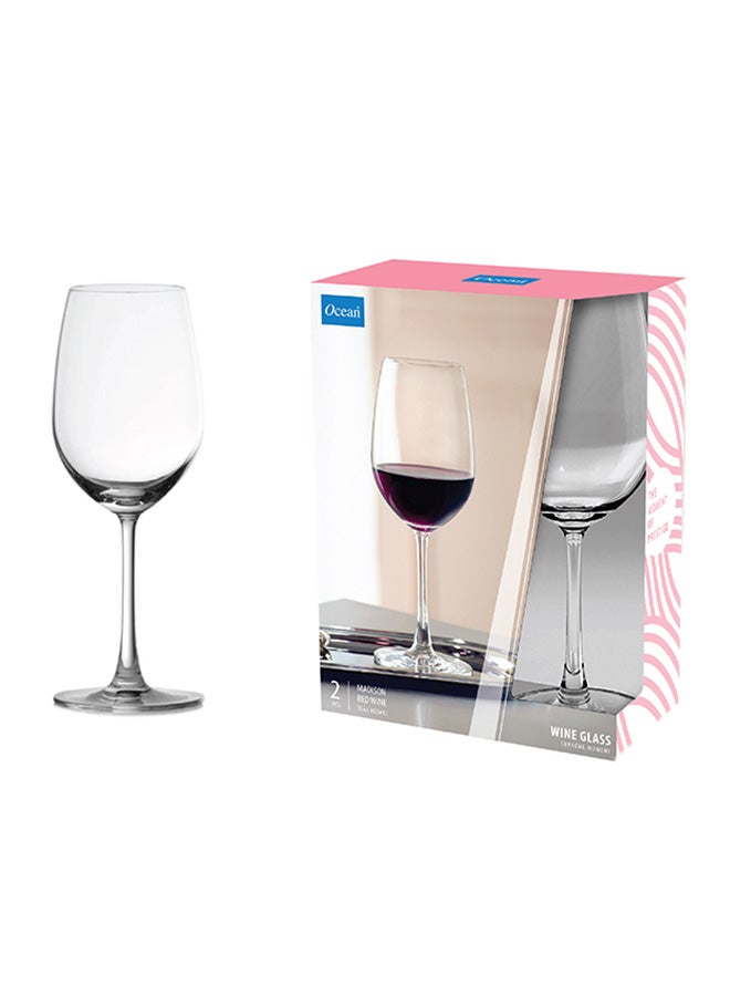 Ocean 2-Piece Madison Red Glass Set Clear 425ml  - Image 1