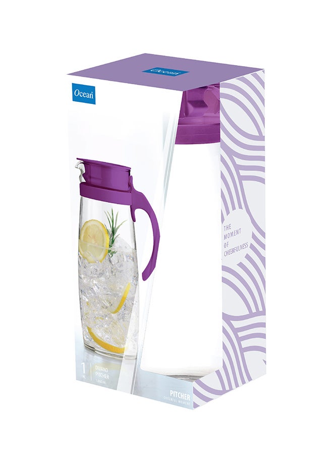 Ocean Heat Resistant Divano Pitcher Purple/Clear 1660ml - Image 3