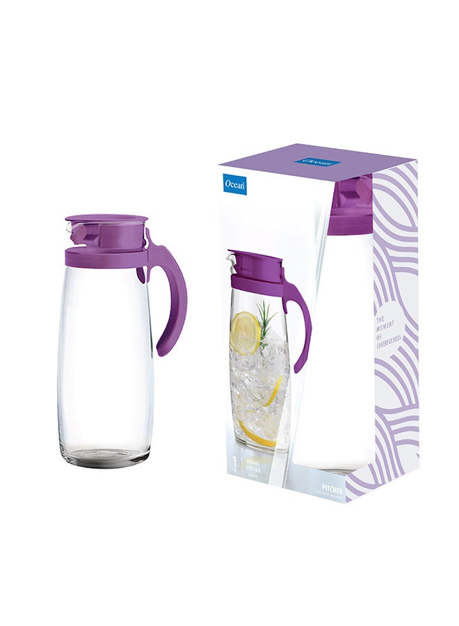 Ocean Heat Resistant Divano Pitcher Purple/Clear 1660ml - Image 1