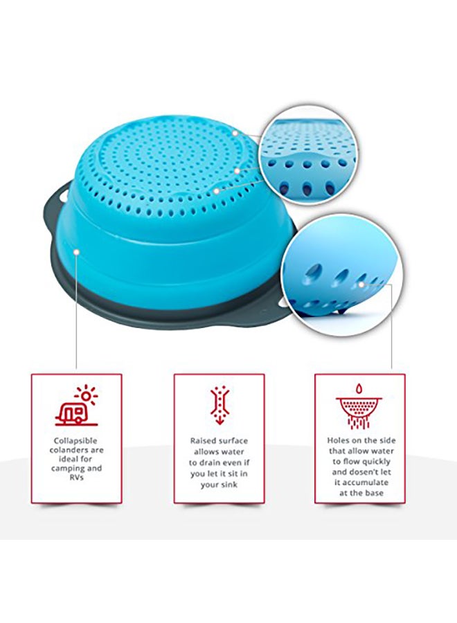 Comfify 2-Piece Collapsible Strainer Set Blue/Grey - Image 2