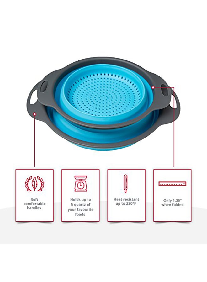 Comfify 2-Piece Collapsible Strainer Set Blue/Grey - Image 3