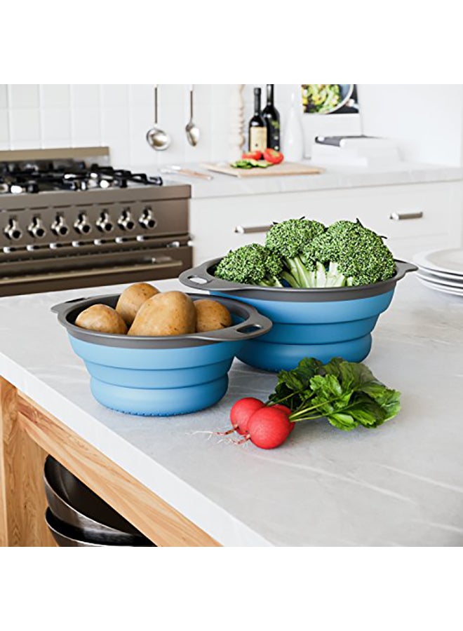 Comfify 2-Piece Collapsible Strainer Set Blue/Grey - Image 4