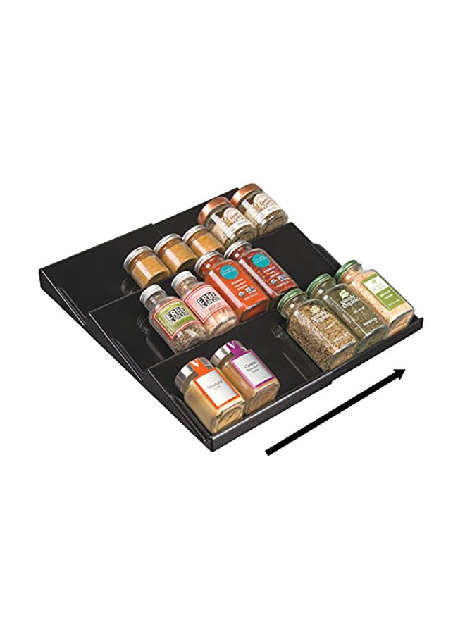 m-design - 3-Tier Expandable Plastic Spice Rack Black - Image 1