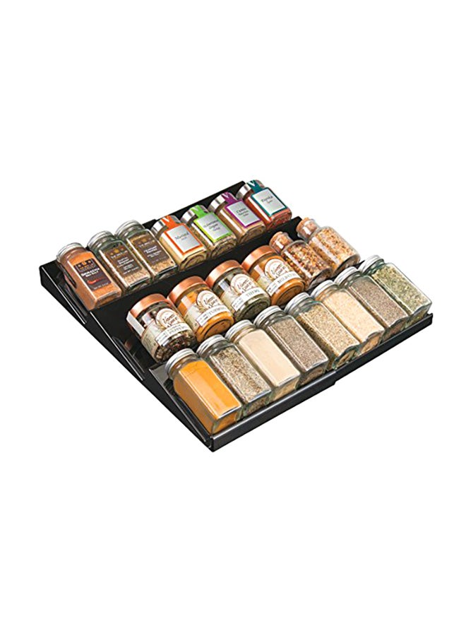 m-design - 3-Tier Expandable Plastic Spice Rack Black - Image 1