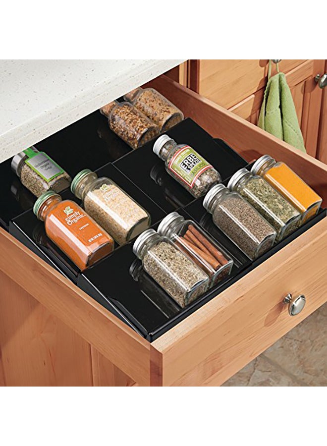 m-design - 3-Tier Expandable Plastic Spice Rack Black - Image 1