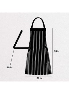HOMWE Adjustable Bib Apron With Pocket Black 33 x 27inch  - Image 2