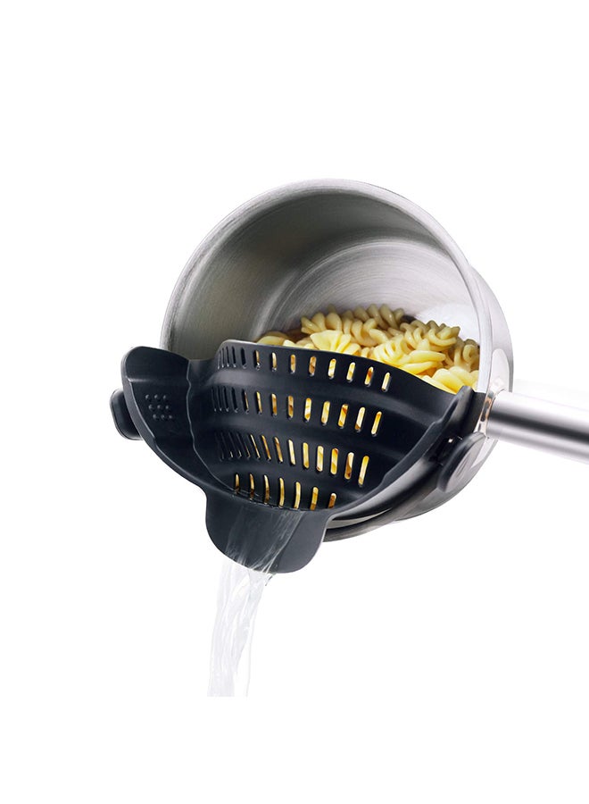 أون مصفاة بمشبك للقدور والمقالي أسود 3.14 x 8.66 x 2.28بوصة  - Image 2