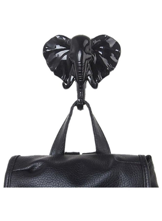 3-Piece Elephant Head Single Wall Hook Set Black  - Image 2