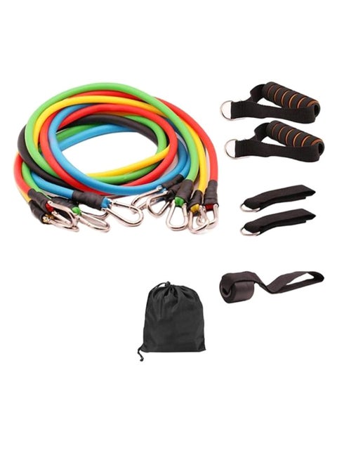 11-Piece Stackable Exercise Band Set With Accessories