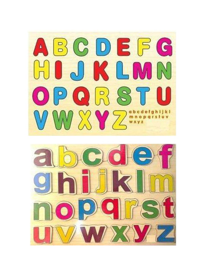 لعبة أحجية الحروف الأبجدية الإنجليزية مكونة من 52 قطعة مع لوح خلفي 24 x 17سم