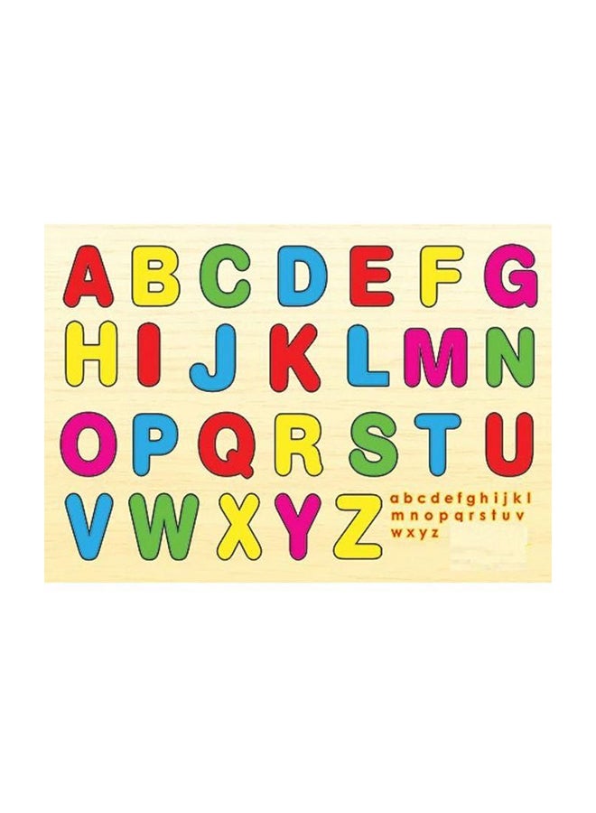 لعبة أحجية صغيرة بتصميم الحروف الأبجدية الإنجليزية مكونة من 10 قطع مع لوح خلفي 24 x 17سم