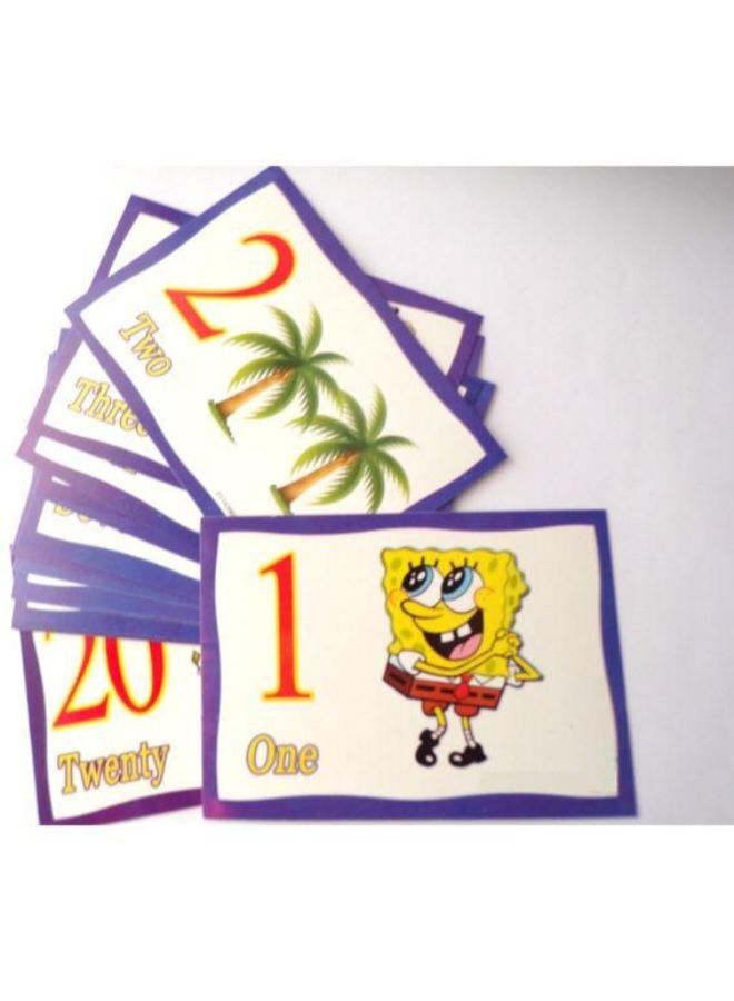 بطاقات استذكار الأرقام باللغة الإنجليزية من عشرين قطعة - Image 2