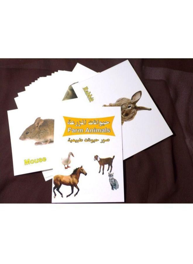 مجموعة بطاقات تعليمية بتصميم حيوانات المزرعة مكونة من 20 قطعة - Image 2
