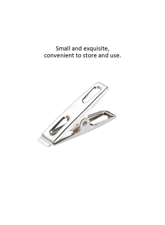 Generic - 20-Piece Stainless Steel Clothes Clips Silver 2x9x0.056cm - Image 1