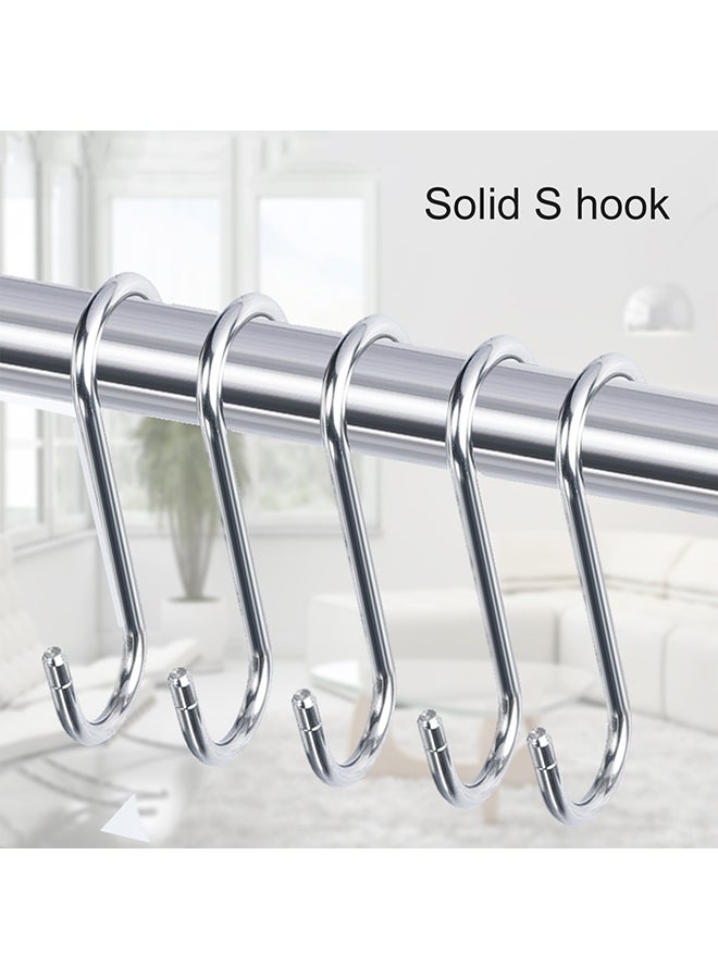 10-Piece Stainless Steel S Shaped Hook Silver 1.50x11x0.25cm  - Image 2