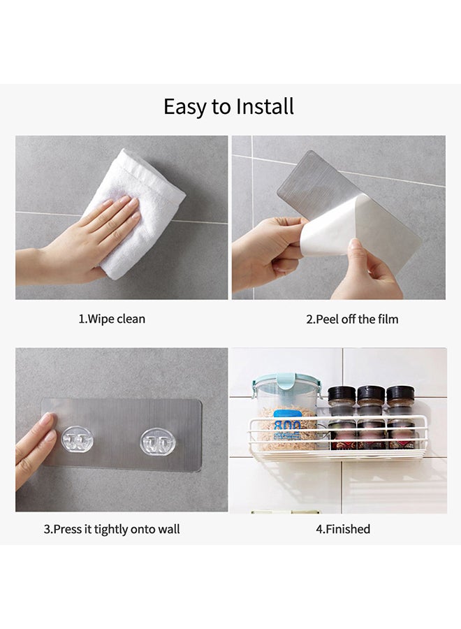 رف توابل سلكي معدني يثبت على الحائط أبيض 5.50x11x0.276سم - Image 2