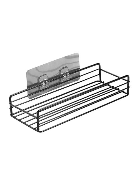 Metal Wire Wall Mounted Spice Rack Black 5.50x11x0.276cm