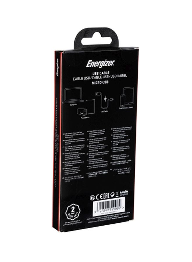 إنرجايزر كابل Micro USB قصير للشحن السريع بمقاومة فائقة وتقنية عالية بقوة 2.4 أمبير أسود - Image 5