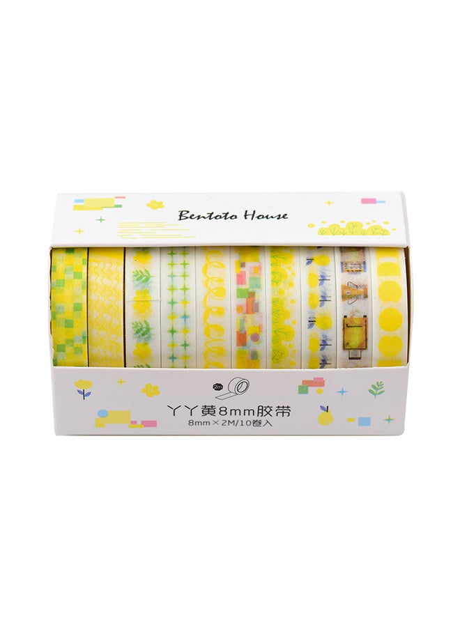 Generic 10-Piece Arts Journals Decoration Diy Gift Packing Tap Set Light yellow  - Image 1