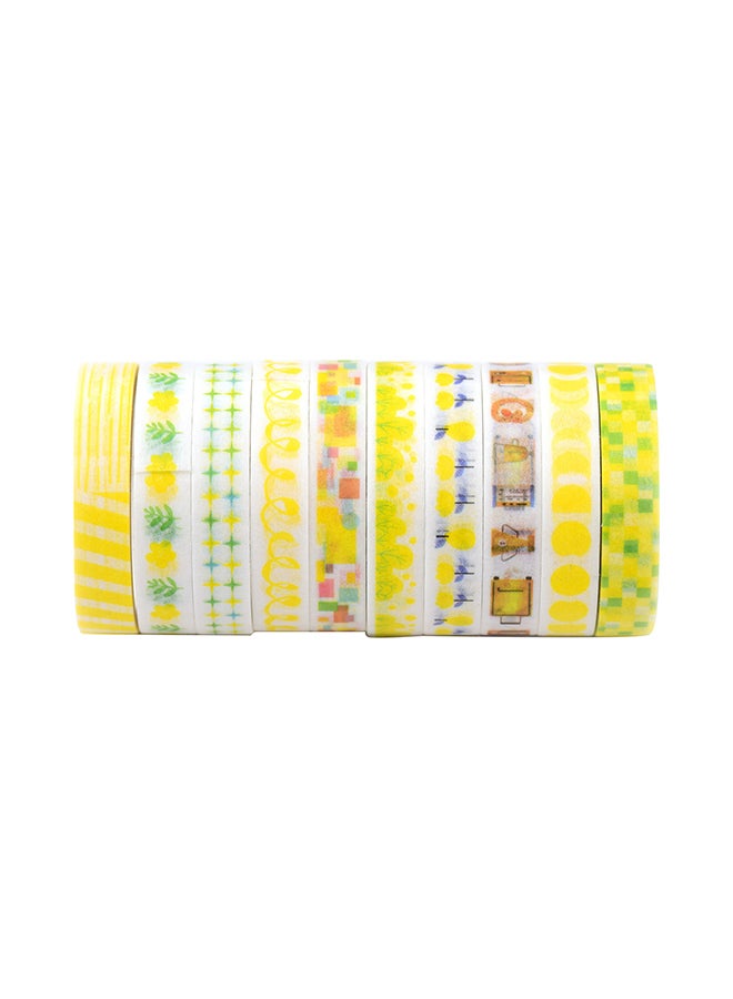 Generic 10-Piece Arts Journals Decoration Diy Gift Packing Tap Set Light yellow  - Image 2