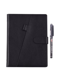 2-Piece Erasable Pen Reusable Smart Notebook Set Black