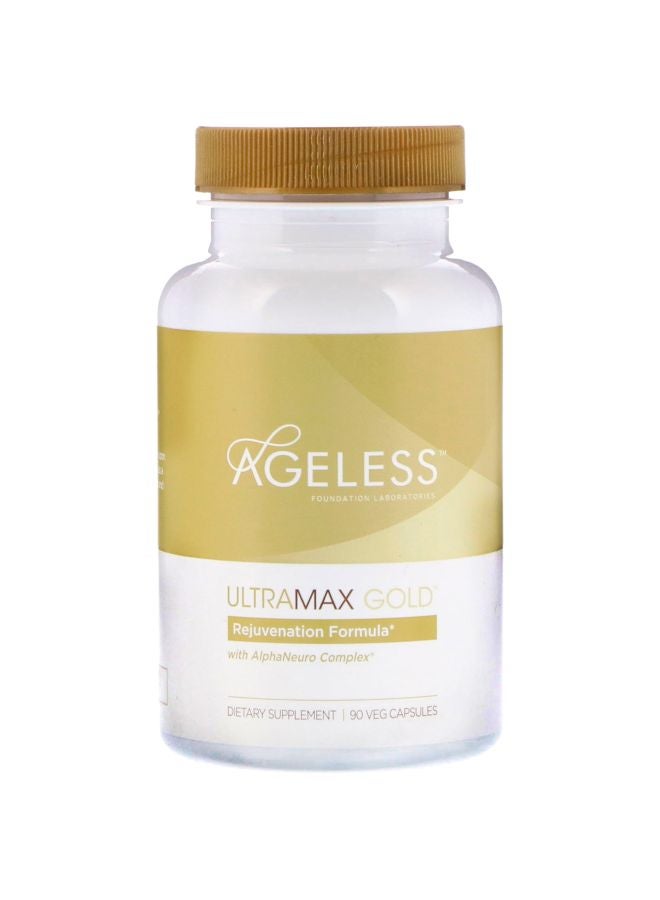Ageless Foundation Laboratories UltraMax Gold With AlphaNeuro Complex Dietary Supplement - 90 Veg Capsules 