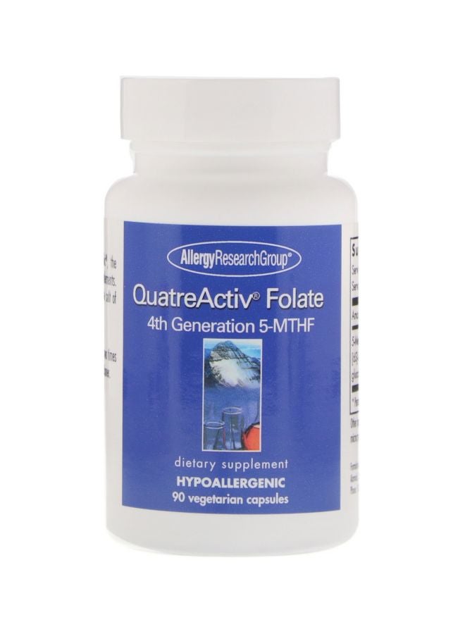 اليرجي ريسيرتش جروب مكمل غذائي كواتري أكتيف فوليت  للحفاظ على وظائف الدماغ - 90 كبسولة نباتية .