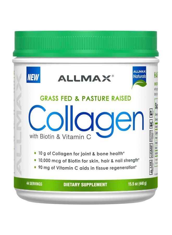 Allmax - Grass Fed And Pasture Raised Collagen With Biotin And Vitamin C - Image 1