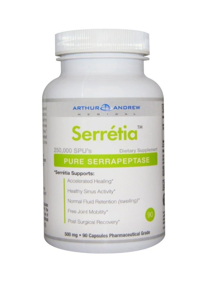 آرثر أندرو ميديكال مكمل غذائي سيريتيا بخلاصة إنزيم سيراتيوبيبتيديز النقي بتركيز 500 مجم - 90 كبسولة