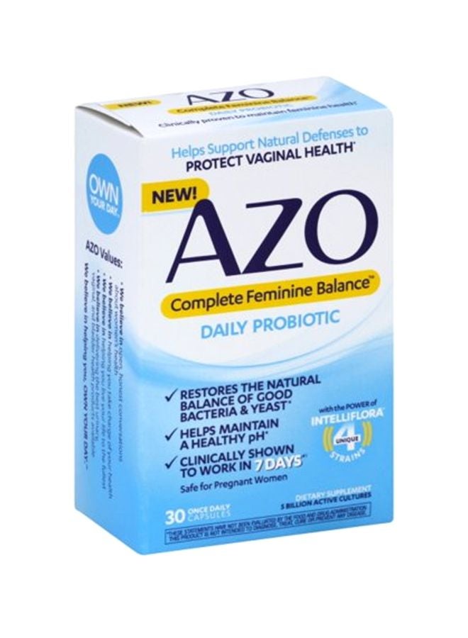AZO Complete Feminine Balance Daily Probiotic - 30 Once Daily Capsules 