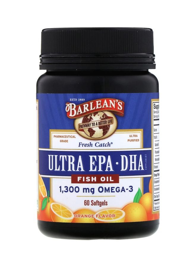 بارلينز - مكمل غذائي ألترا EPA-DHA بزيت السمك بتركيز 1300 مجم - 60 كبسولة هلامية - Image 1