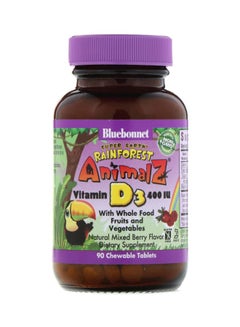 Bluebonnet Nutrition Rainforest Animalz Vitamin D3 400 IU - 90 Chewable Tablets 