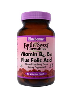 Bluebonnet Nutrition EarthSweet Vitamin B6, B12 Plus Folic Acid Dietary Supplement - 60 Chewable Tablets 
