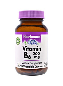 Bluebonnet Nutrition Vitamin B-6 Dietary Supplement 200mg - 90 Vegetable Capsules 