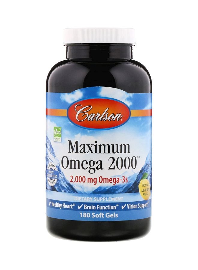 Carlson Labs Maximum Omega 2000 Dietary Supplement - 180 Softgels 