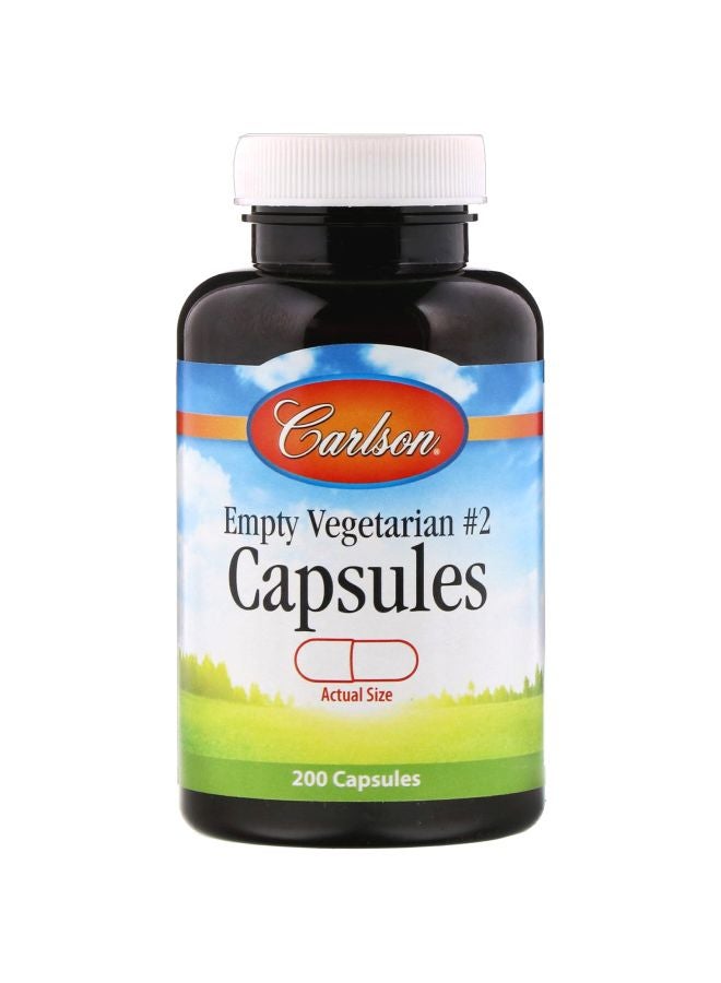 Carlson Labs Empty Vegetarian Capsules - 200 Capsules 