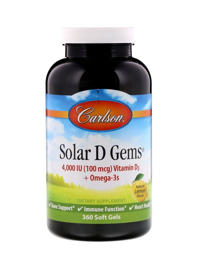 Carlson Labs Solar D Gems Dietary Supplement 100 mg - 360 Softgels 