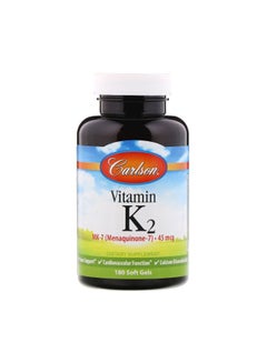 كارلسون لابس مكمل غذائي فيتامين K2 MK-7 (مينكينون-7) بتركيز 45 ميكروجرام - 180 كبسولة هلامية 