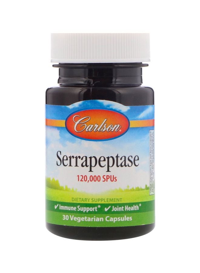 Carlson Labs Serrapeptase 120,000 SPUs Dietary Supplement - 30 Vegetarian Capsules 